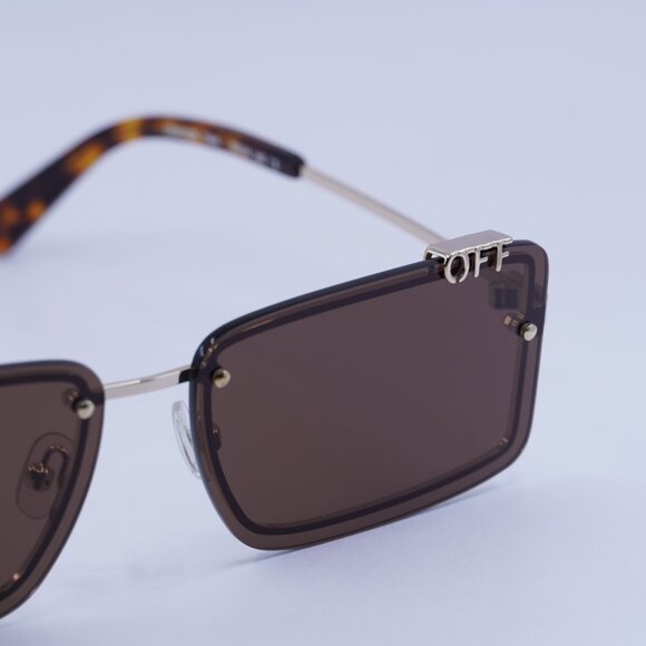 ?️New Off-White OERI13N TAMPA 7664 Sunglasses - Gold Frame, Brown Lenses main image 7